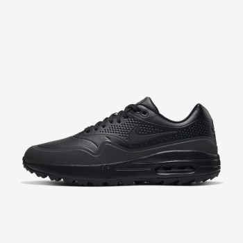 Nike Air Max 1 G - Férfi Golf Cipő - Fekete/Metal Titán/Fekete